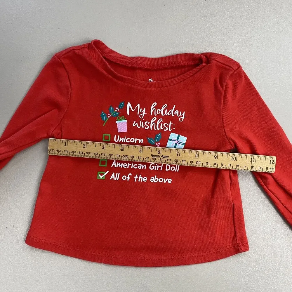 American Girl Pajama Set Girls Size 3 My Holiday Wishlist Red Christmas Holiday‎
